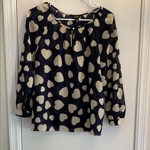 J. Crew Blue and Cream Relaxed Blouse